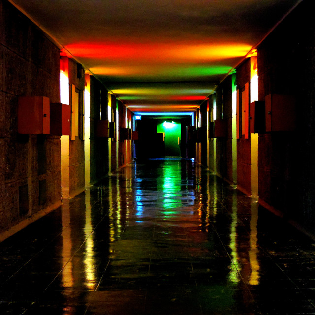 "A corridor in cité de Radius" by Amit Mendelsohn - £50.00 "A corridor in cité de Radius" stock image