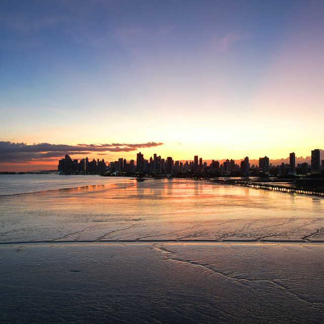 "Sunset Ciudad de Panama" stock image