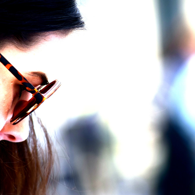 "A woman with glasses" by Amit Mendelsohn - £50.00 "A woman with glasses" stock image