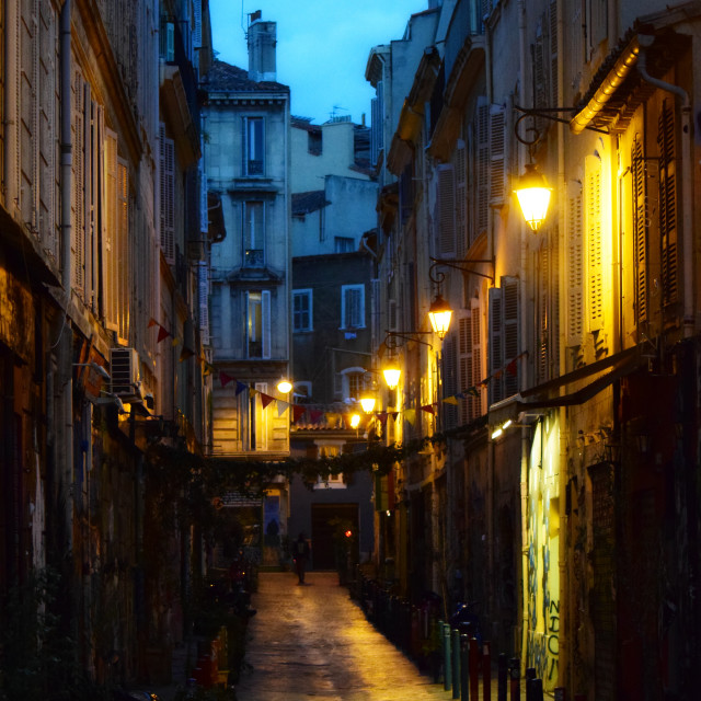 "An alley in the night" by Amit Mendelsohn - £50.00 "An alley in the night" stock image