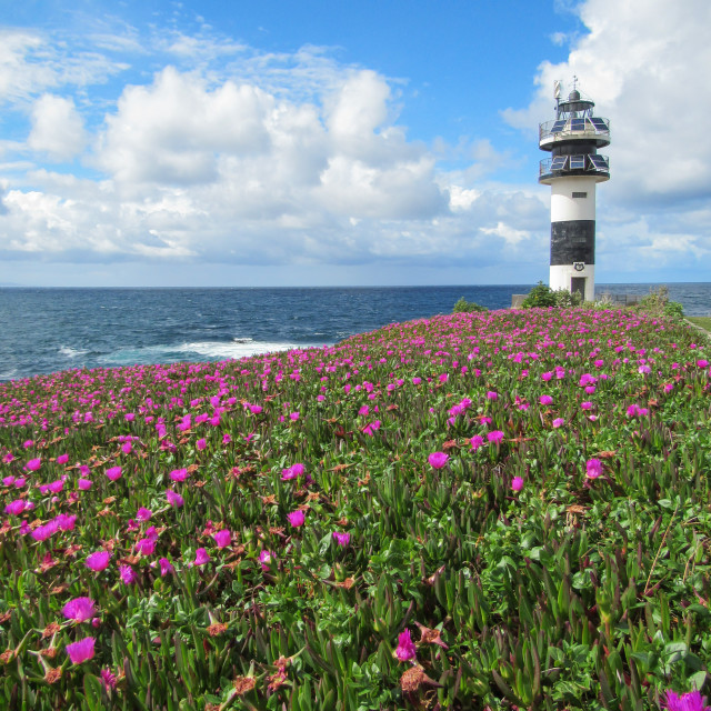 "Lighthouse in Galicia, Spain." stock image