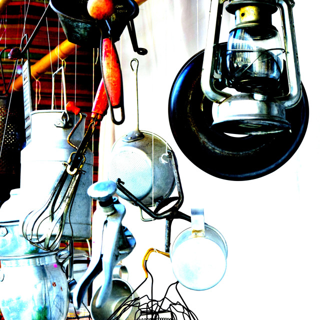 "Old kitchenware" by Amit Mendelsohn - £50.00 "Old kitchenware" stock image