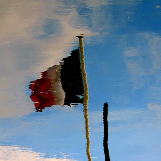 "The reflection of the French flag" stock image