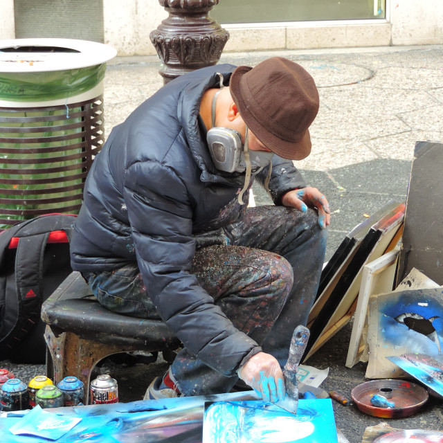 "A street artist" by Amit Mendelsohn - £50.00 "A street artist" stock image