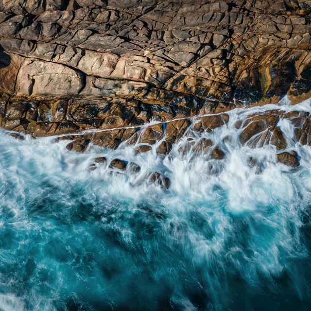 "Rocky Shore and Waves" stock image