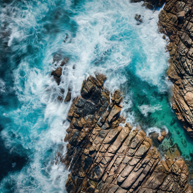 "Rocky Shore and Waves 2" stock image