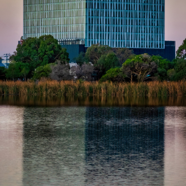 "Architecture Reflected Herdsman Lake 2" stock image