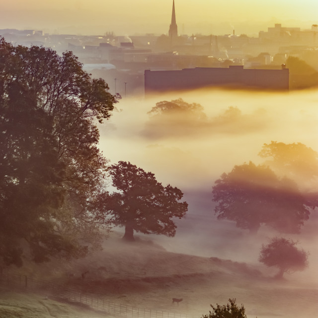 "Bristol Through the Mist" stock image