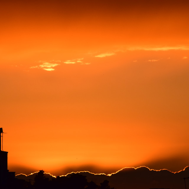 "The line of sunset" stock image