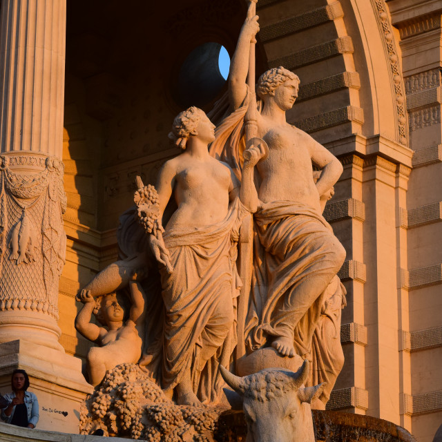 "The main statue of the longchamp palace" stock image