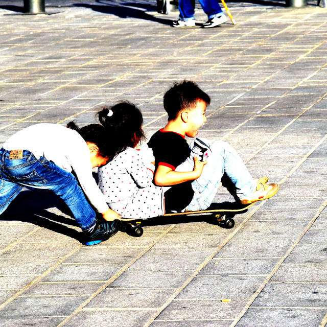 "Kids playing" by Amit Mendelsohn - £50.00 "Kids playing" stock image