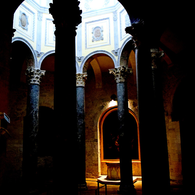 "The baptistery in The cathedral in aix" stock image