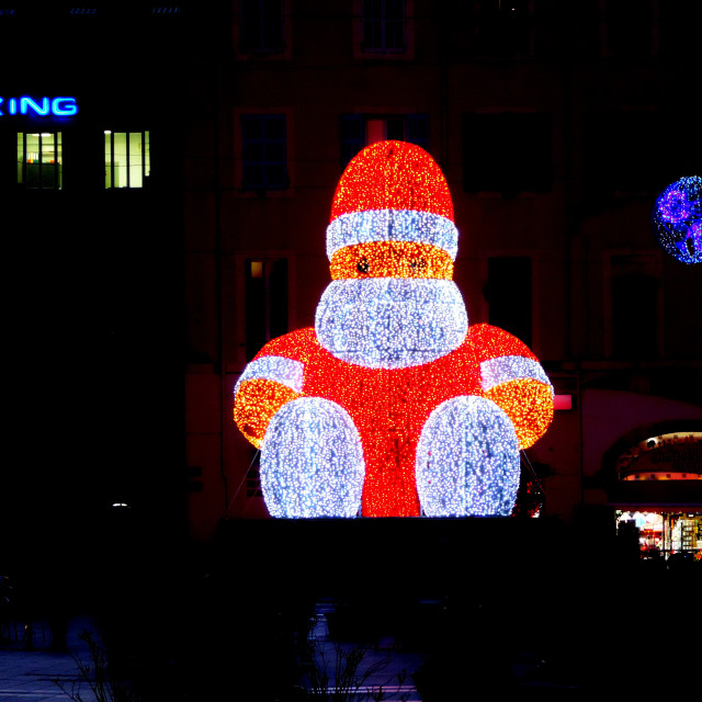 "Santa Claus made of lights" stock image