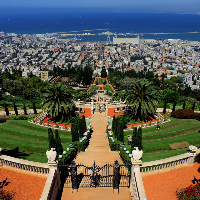 "The bahaï gardens" stock image