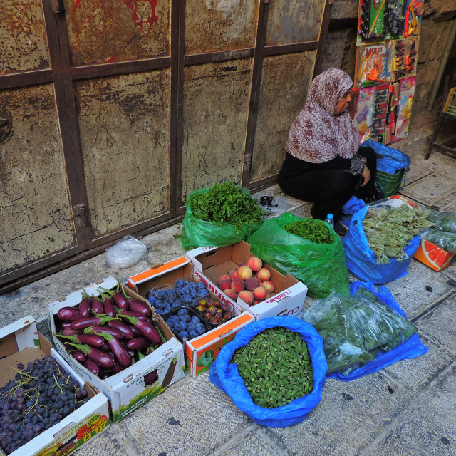 "A vendor in the Old city" stock image