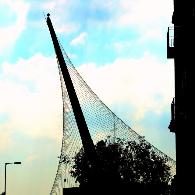 "The strings bridge, Jerusalem" by Amit Mendelsohn - £50.00 "The strings bridge, Jerusalem" stock image