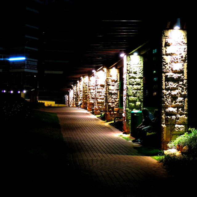 "A line of columns" stock image