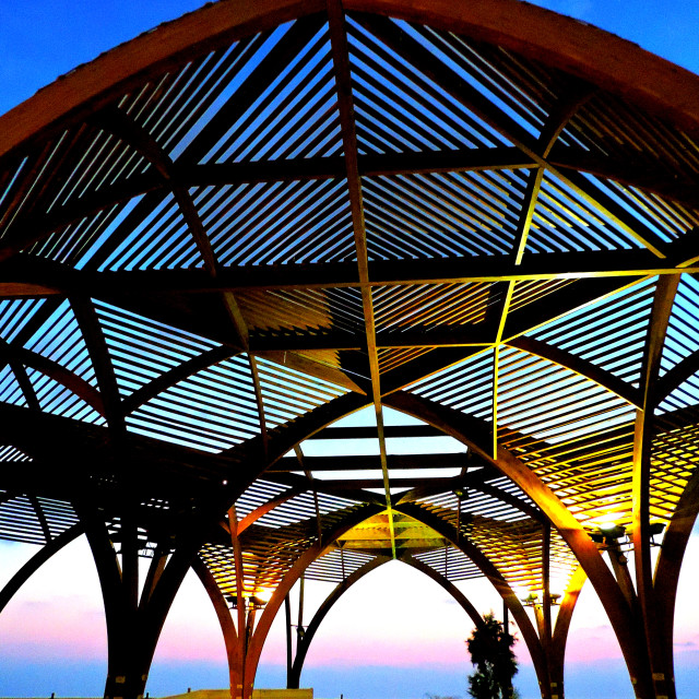 "A pergola in the city of Netanya" stock image