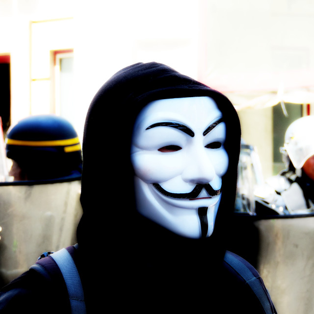 "The anonymous mask" by Amit Mendelsohn - £50.00 "The anonymous mask" stock image