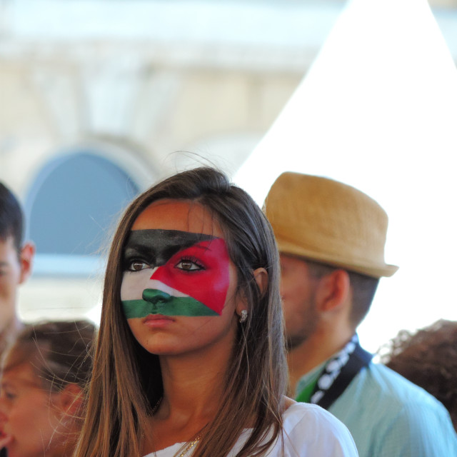 "A Palestinian demonstrator" by Amit Mendelsohn - £50.00 "A Palestinian demonstrator" stock image