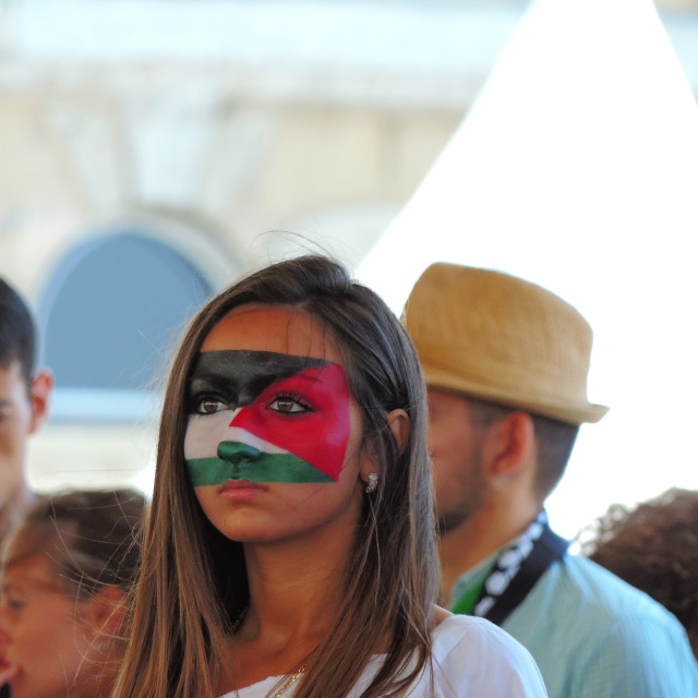 "A Palestinian demonstrator" stock image