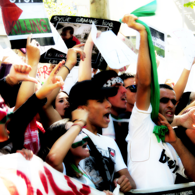 "A demonstration for the Palestinians" by Amit Mendelsohn - £50.00 "A demonstration for the Palestinians" stock image
