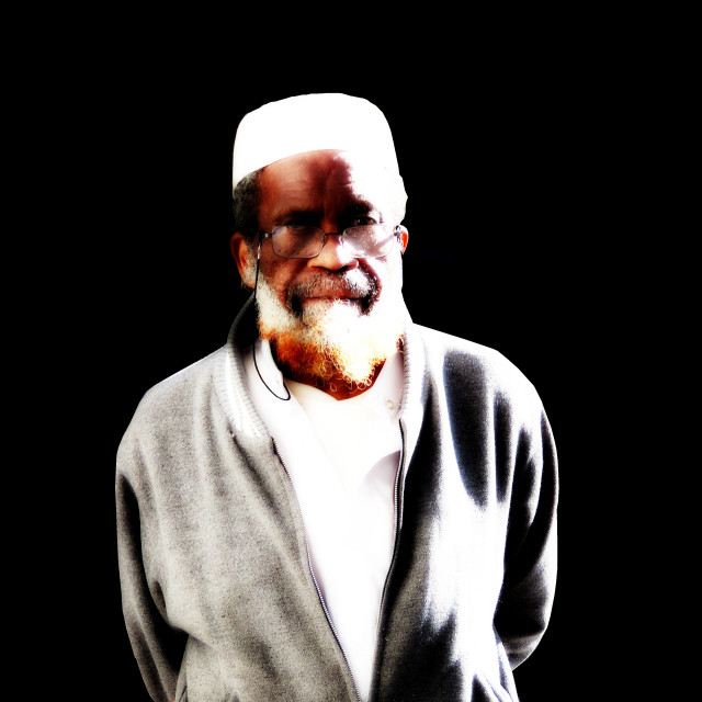 "An old Muslim man" stock image