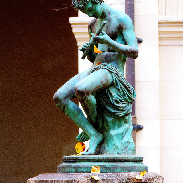 "A statue in the garden of the Museum" by Amit Mendelsohn - £50.00 "A statue in the garden of the Museum" stock image