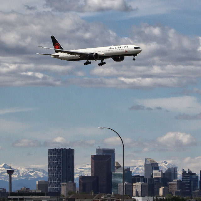 "On Approach to YYC" stock image