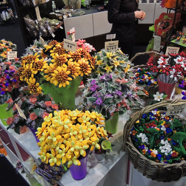 "Flowers made of candies" stock image