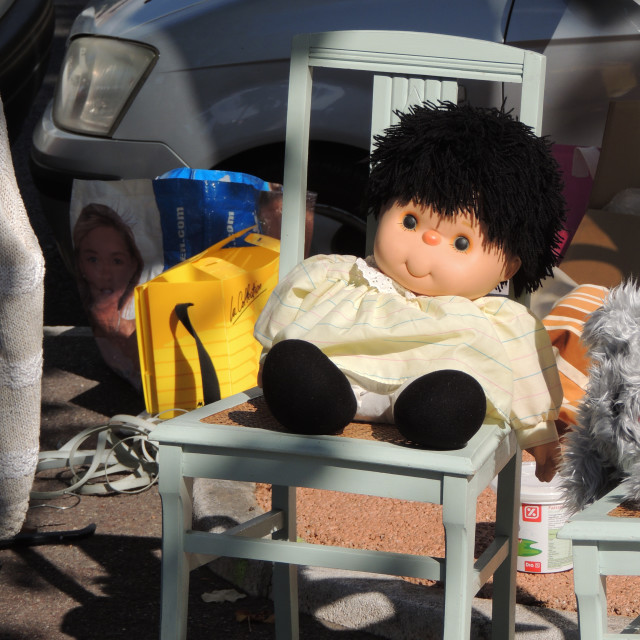 "A doll on a chair" by Amit Mendelsohn - £50.00 "A doll on a chair" stock image