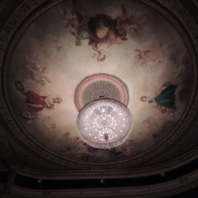 "The ceiling of the Gymnase Theatre" by Amit Mendelsohn - £50.00 "The ceiling of the Gymnase Theatre" stock image