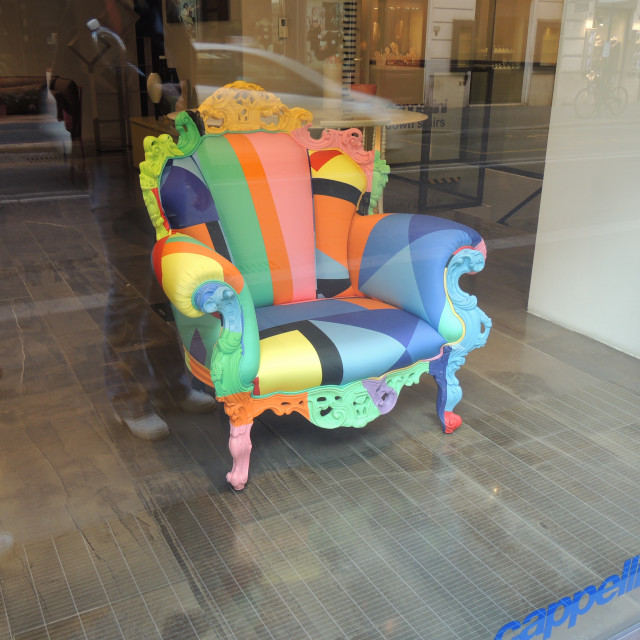 "A colourful armchair" by Amit Mendelsohn - £50.00 "A colourful armchair" stock image