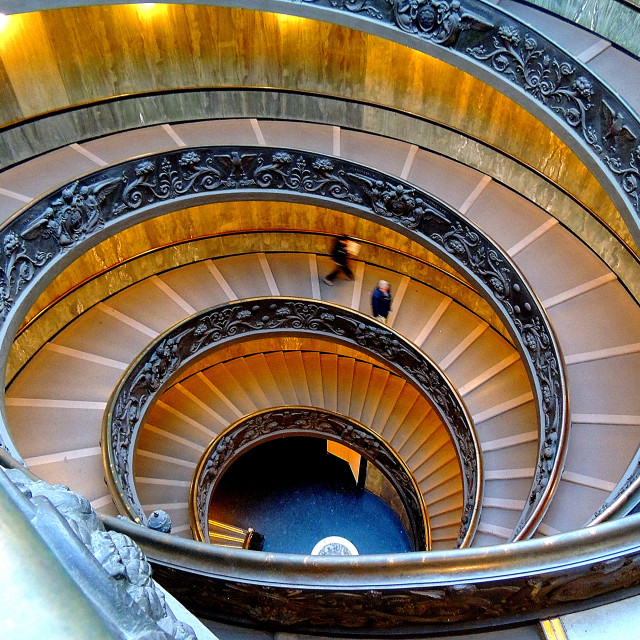 "The steps of The Vatican Museum" stock image