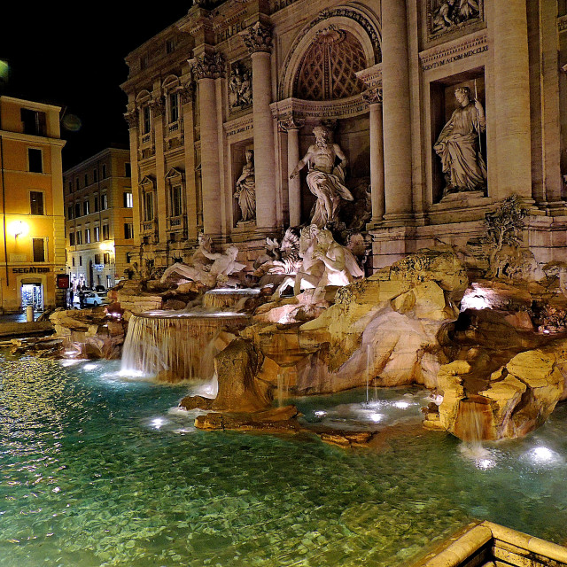 "Trevi fountain an night" by Amit Mendelsohn - £50.00 "Trevi fountain an night" stock image