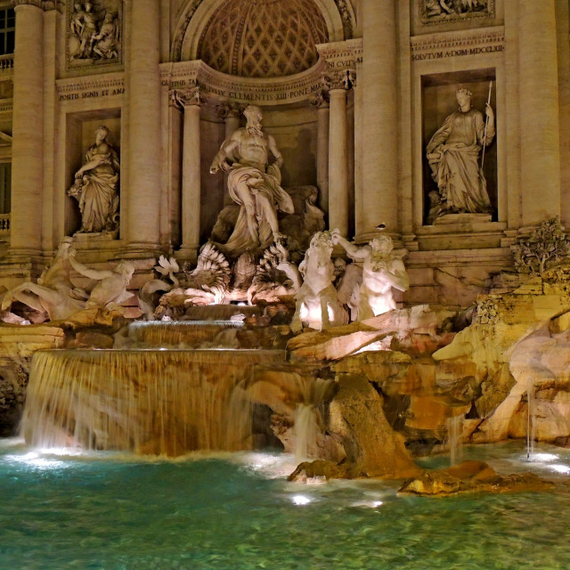 "Trevi fountain an night" by Amit Mendelsohn - £50.00 "Trevi fountain an night" stock image