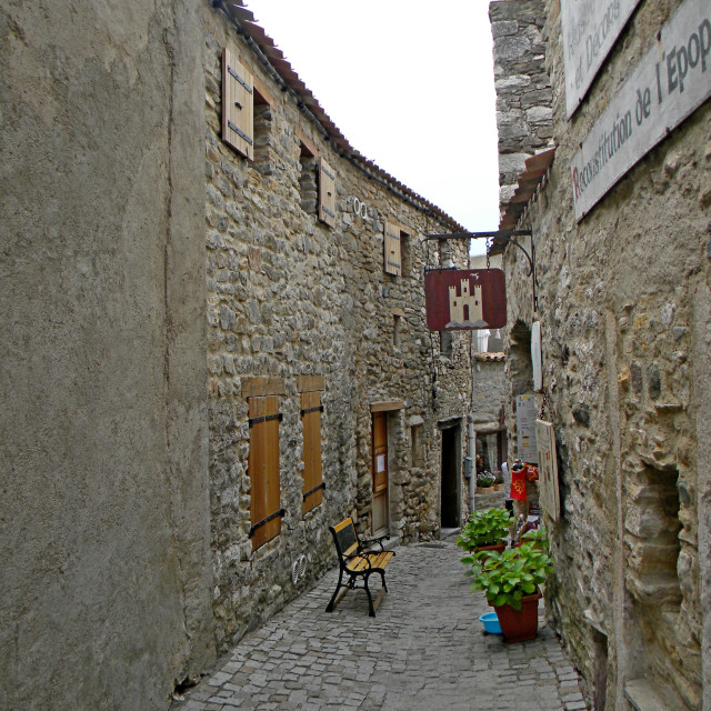 "Minerve, Hérault, France - stone street" by Amit Mendelsohn - £50.00 "Minerve, Hérault, France - stone street" stock image