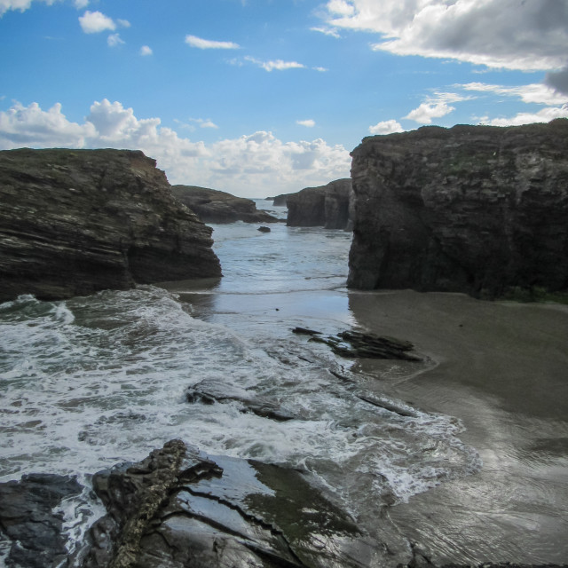 "The Beach of the Cathedrals" stock image