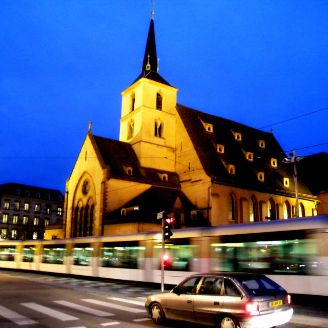 "Night in Strasburg" by Amit Mendelsohn - £50.00 "Night in Strasburg" stock image