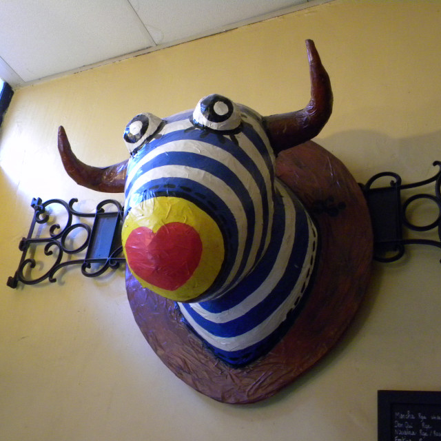 "A bull on the wall" by Amit Mendelsohn - £50.00 "A bull on the wall" stock image