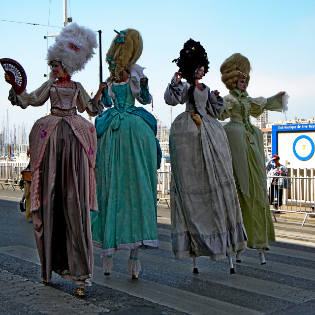 "4 primadonnas in a carnival" stock image