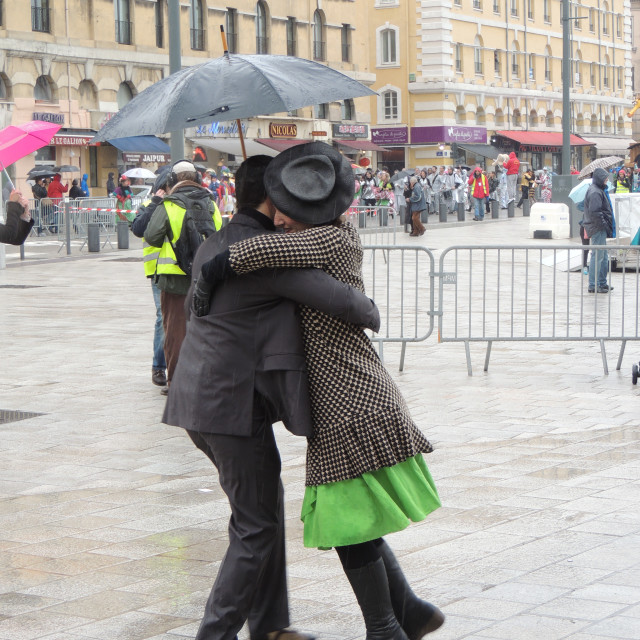 "Dancing in the rain" stock image