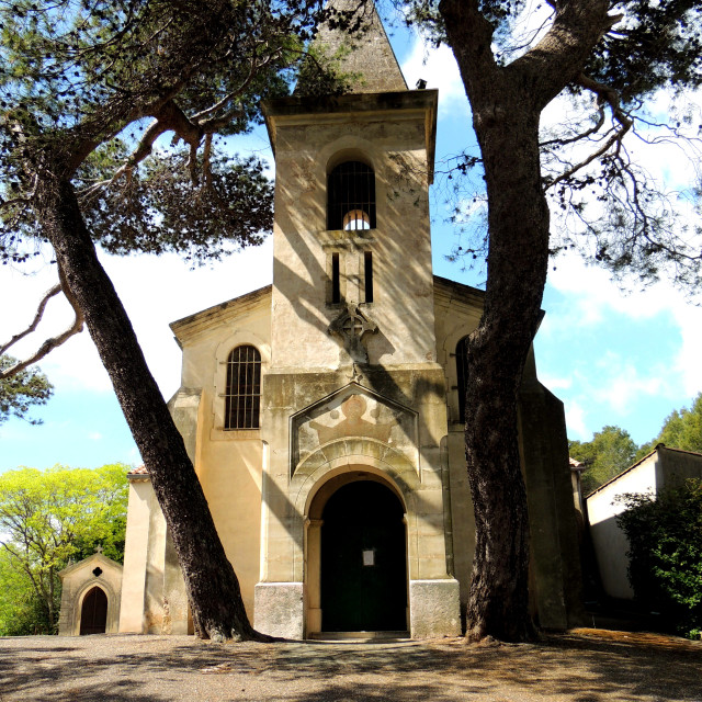 "Cazedarnes church" by Amit Mendelsohn - £50.00 "Cazedarnes church" stock image