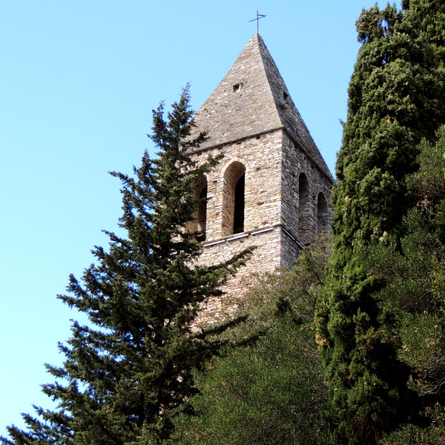 "Olaregues, Herault - the church" stock image