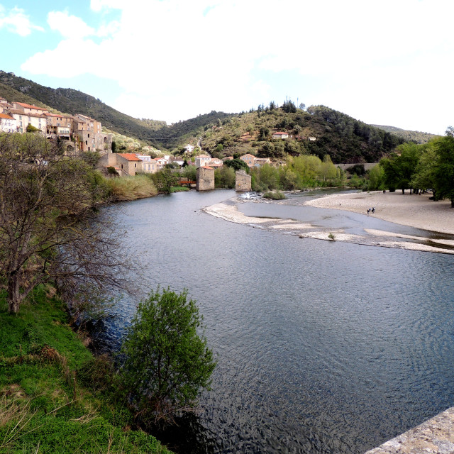 "Roquebrun, Hérault" by Amit Mendelsohn - £50.00 "Roquebrun, Hérault" stock image