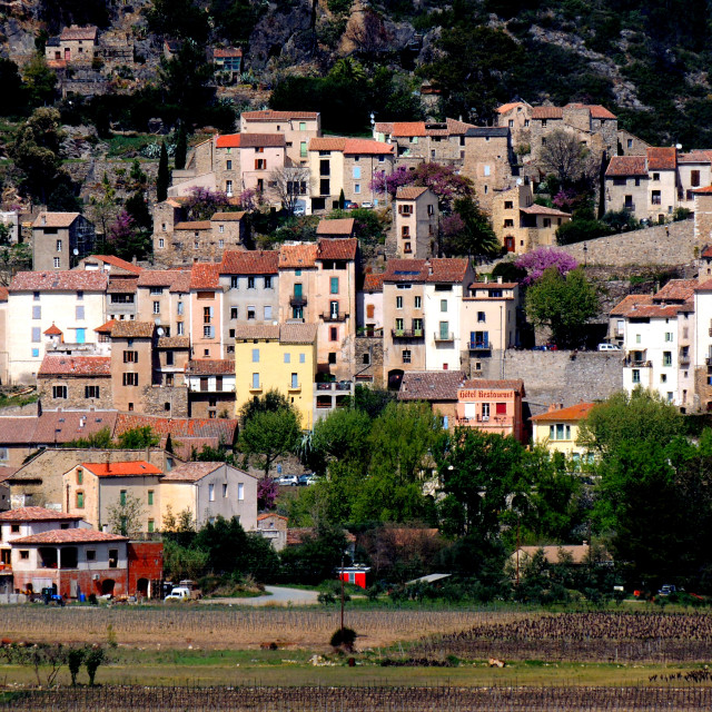 "Roquebrun, Hérault" by Amit Mendelsohn - £50.00 "Roquebrun, Hérault" stock image