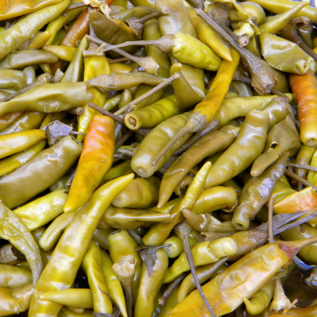 "Green hot peppers" by Amit Mendelsohn - £50.00 "Green hot peppers" stock image