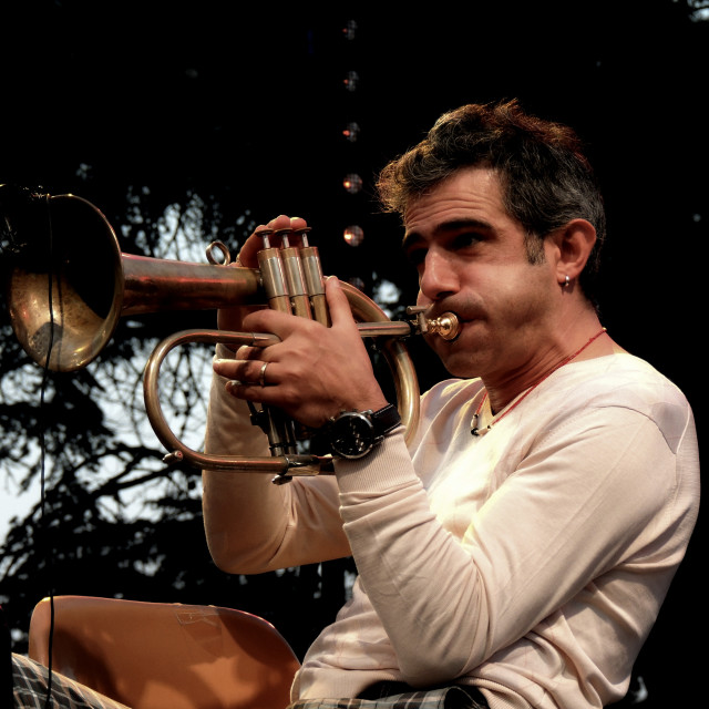 "Paolo Fresu - Trumpet" by Amit Mendelsohn - £50.00 "Paolo Fresu - Trumpet" stock image