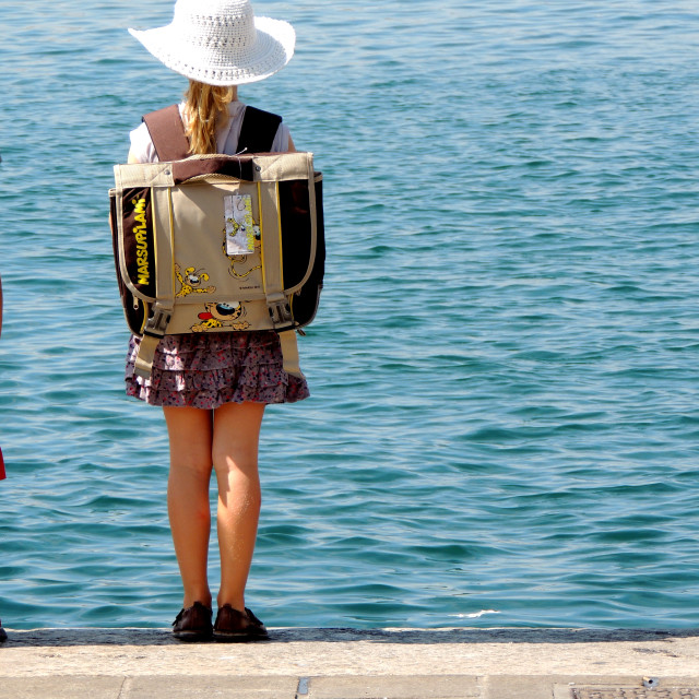 "School ? i prefer the sea" stock image