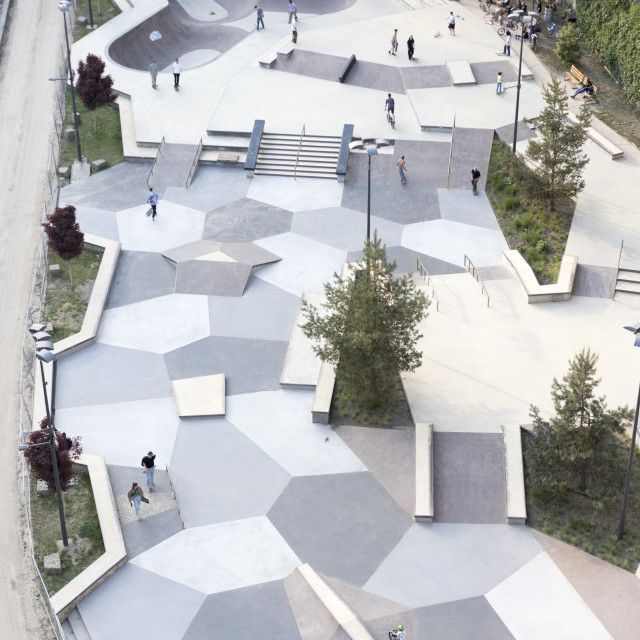 "Skatepark Peitrusse in Luxemburg," stock image